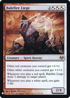 Balefire Liege card from The List Reprints