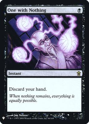 One with Nothing card from The List Reprints