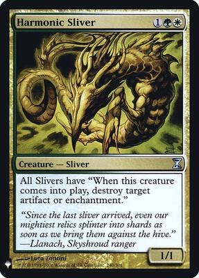 Harmonic Sliver card from The List Reprints