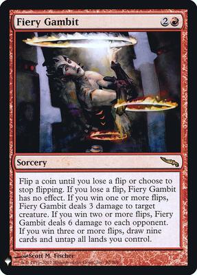 Fiery Gambit card from The List Reprints