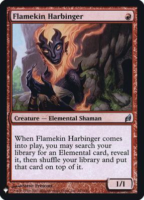 Flamekin Harbinger card from The List Reprints