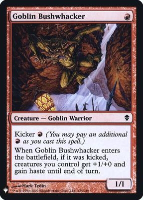 Goblin Bushwhacker card from The List Reprints