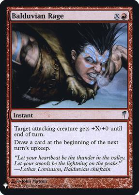 Balduvian Rage card from The List Reprints