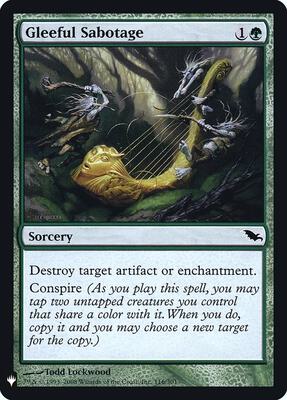 Gleeful Sabotage card from The List Reprints