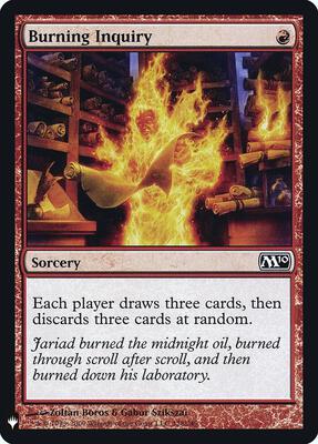 Burning Inquiry card from The List Reprints