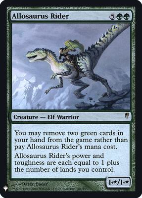 Allosaurus Rider card from The List Reprints