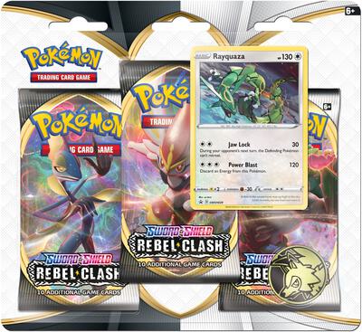 Rebel Clash 3 Pack Blister [Rayquaza] card from SWSH02: Rebel Clash