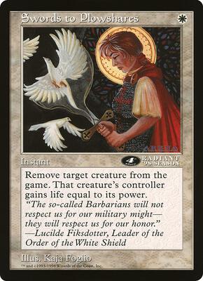 Swords to Plowshares (4th Place) (Arena League) card from Oversize Cards