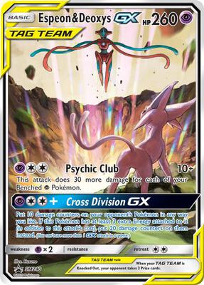 Espeon & Deoxys GX - SM240 card from SM Promos