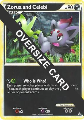 Zorua and Celebi (Black and White Tour Promo) card from Jumbo Cards