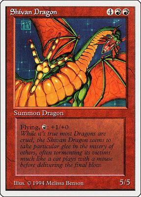 Shivan Dragon card from Summer Magic