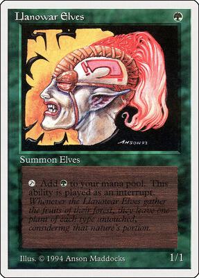 Llanowar Elves card from Summer Magic