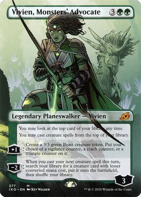 Vivien, Monsters' Advocate (Borderless) card from Ikoria: Lair of Behemoths