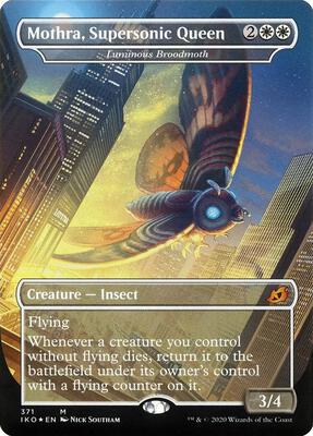 Mothra, Supersonic Queen - Luminous Broodmoth card from Ikoria: Lair of Behemoths