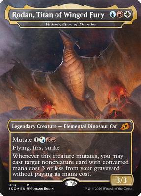 Rodan, Titan of Winged Fury - Vadrok, Apex of Thunder card from Ikoria: Lair of Behemoths