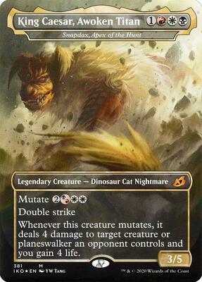 King Caesar, Awoken Titan - Snapdax, Apex of the Hunt card from Ikoria: Lair of Behemoths