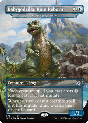 Babygodzilla, Ruin Reborn - Pollywog Symbiote card from Ikoria: Lair of Behemoths