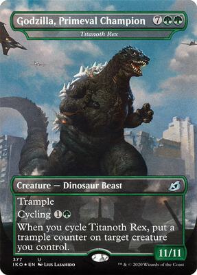 Godzilla, Primeval Champion - Titanoth Rex card from Ikoria: Lair of Behemoths