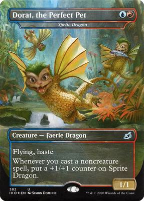 Dorat, the Perfect Pet - Sprite Dragon card from Ikoria: Lair of Behemoths