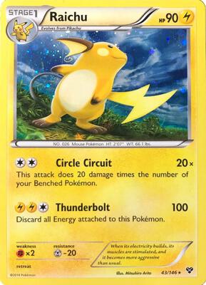 Raichu - 43/146 (Cosmos Holo) card from Blister Exclusives