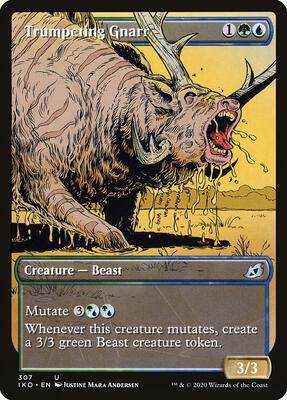 Trumpeting Gnarr (Showcase) card from Ikoria: Lair of Behemoths