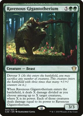 Ravenous Gigantotherium card from Commander 2020