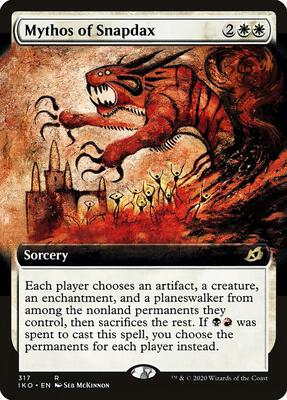 Mythos of Snapdax (Extended Art) card from Ikoria: Lair of Behemoths
