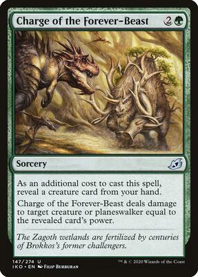 Charge of the Forever-Beast card from Ikoria: Lair of Behemoths