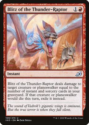 Blitz of the Thunder-Raptor card from Ikoria: Lair of Behemoths