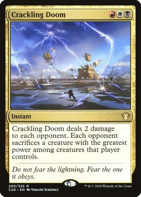 Crackling Doom card from Commander 2020
