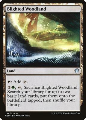 Blighted Woodland card from Commander 2020