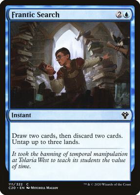 Frantic Search card from Commander 2020