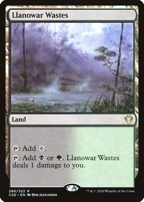 Llanowar Wastes card from Commander 2020