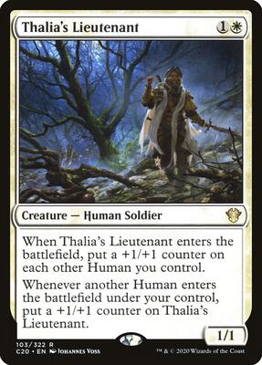 Thalia's Lieutenant card from Commander 2020