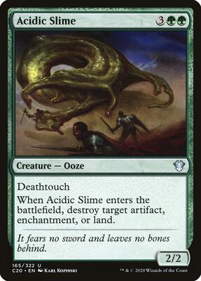 Acidic Slime card from Commander 2020
