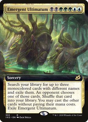Emergent Ultimatum (Extended Art) card from Ikoria: Lair of Behemoths