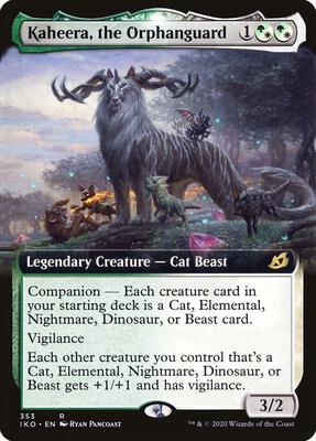 Kaheera, the Orphanguard (Extended Art) card from Ikoria: Lair of Behemoths
