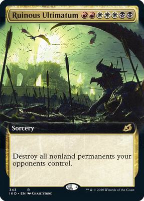 Ruinous Ultimatum (Extended Art) card from Ikoria: Lair of Behemoths