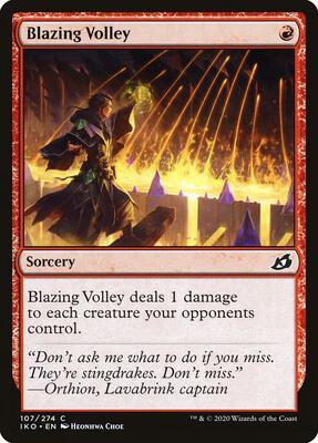 Blazing Volley card from Ikoria: Lair of Behemoths