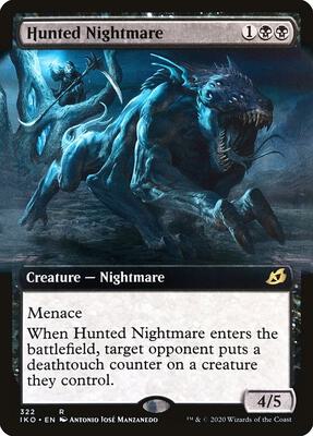 Hunted Nightmare (Extended Art) card from Ikoria: Lair of Behemoths