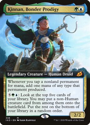 Kinnan, Bonder Prodigy (Extended Art) card from Ikoria: Lair of Behemoths