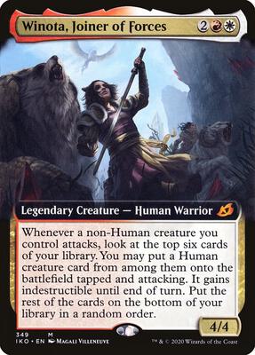 Winota, Joiner of Forces (Extended Art) card from Ikoria: Lair of Behemoths