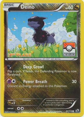 Deino - 97/113 (Pokemon League) [3rd Place] card from League & Championship Cards