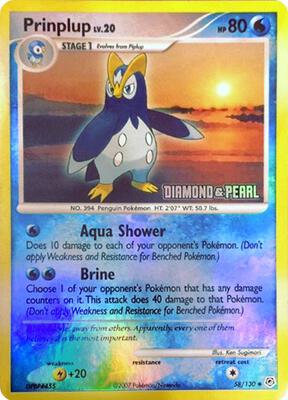 Prinplup - 58/130 [Diamond & Pearl] card from Burger King Promos