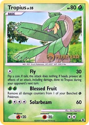 Tropius - 52/111 (Prerelease) card from Nintendo Promos