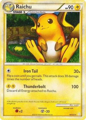 Raichu - 10/123 (Cracked Ice Holo) card from Deck Exclusives