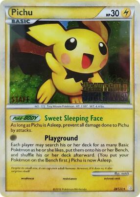 Pichu - 28/123 (Prerelease) [Staff] card from Nintendo Promos