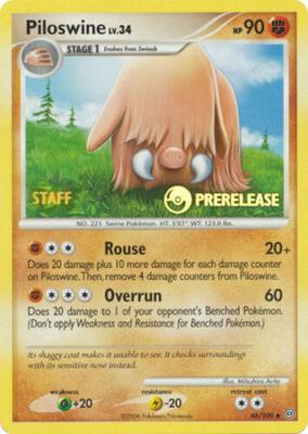 Piloswine - 46/100 (Prerelease) [Staff] card from Nintendo Promos