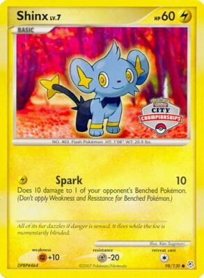 Shinx - 98/130 (City Championships) card from Nintendo Promos