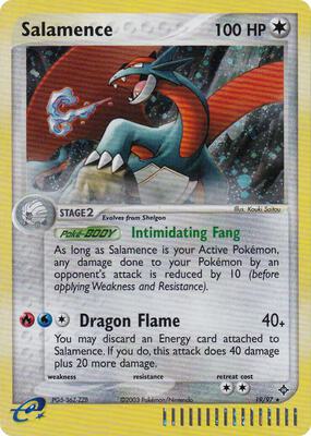 Salamence - 19/97 (e-League) card from Nintendo Promos
